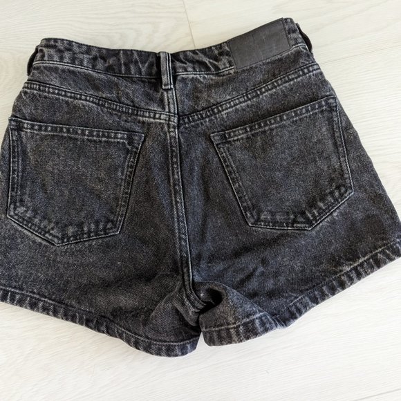 Frank and Oak Stevie High Waisted Black Denim Shorts 3" 25 - Picture 5 of 9